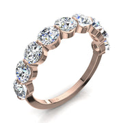 Demi-alliance 9 diamants naturels ronds 1.60 carat or rose Martina